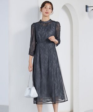  【洗える】 ドットチュールレース ドレス