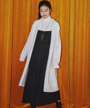  【洗える】タフタギャザーキャミソールワンピース