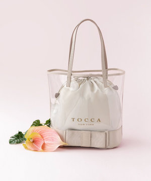 SHEER RIBBON PVC TOTE トートバッグ