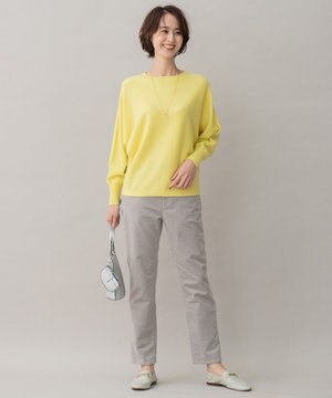  【洗える】リブレスコール ストレートパンツ