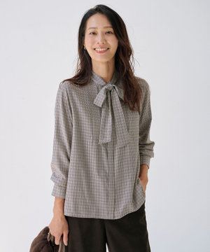 サイロチェック ストライプ ブラウス