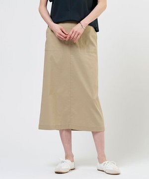  【人気素材】セルロースリネンストレッチ ナロー スカート