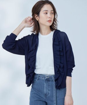  【WEB限定】  シアーニットフリルパーカー