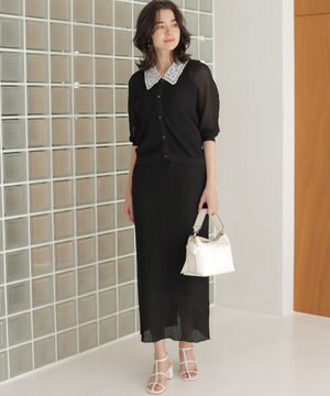  【WEB限定】レーシーニット スカート