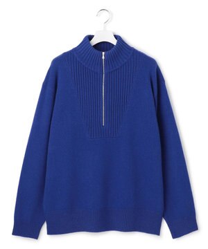 【UNISEX】ウールカシミヤ ハーフジップニット
