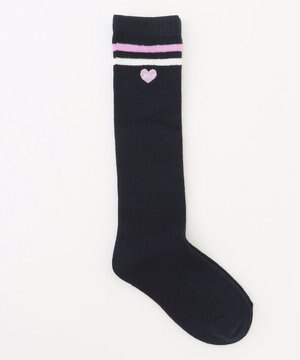  ハートワンポイント　ハイソックス