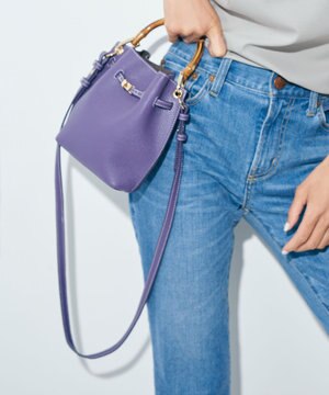  バンブーハンドルミニショルダーバッグ