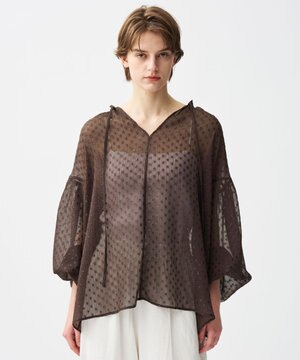  シアードットジャガード ブラウス