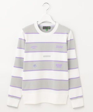  【WOMEN】【洗える/イージーケア】ロゴ ボーダー ニット ゴルフウェア レディース