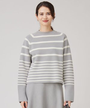  【スタイリストコラボ・洗える】ウールミラノボーダー ニット