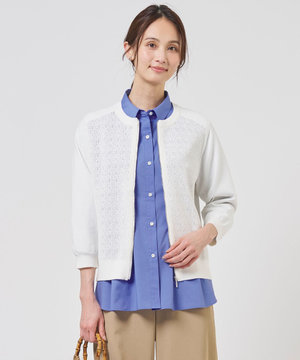 Lace Jacquard ニット ブルゾン