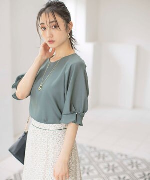 【速乾・接触冷感】スムージーポリエステル クルーネック ブラウス