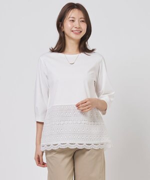 レースレイヤードフレア カットソー