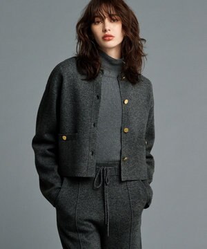 【洗える】ウールナイロン ジャガード ニットジャケット（uncrave STANDARD）