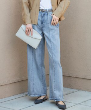  【洗える】ウスカルデニムバギー パンツ