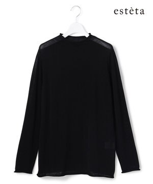  【エステータ】ハイネックシアー ロールデザイン ニット