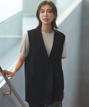  【洗える/吊り干しOK】ヴィスコースストレッチ ニットベスト