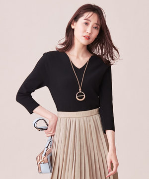 【洗える】スムースストレッチ キーネックプルオーバー(KG42)