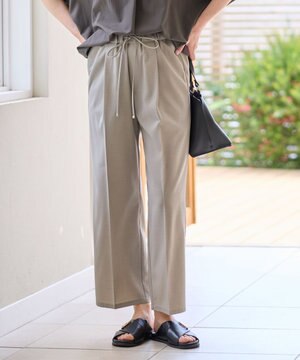  【洗濯機可/セットアップ可/UVケア/速乾/イージーケア】サラサラテックリネンパンツ