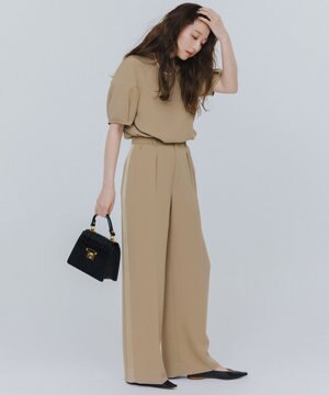  【SHIHOさんコラボ・洗える】バックサテンジョーゼット ブラウス