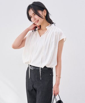 ヴィンテージシアー ギャザーブラウス