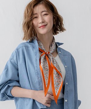  ヘリンボーン プリント スカーフ