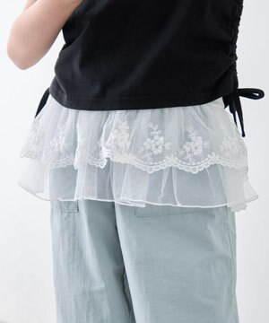  【洗濯機可能/吸汗速乾】裾レース ドライタッチ キャミソール