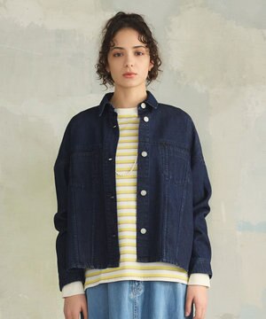  【WOMEN】ソフトワイドデニム シャツジャケット
