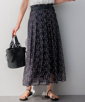  【洗える】Ratti ウォールプリント フレアスカート