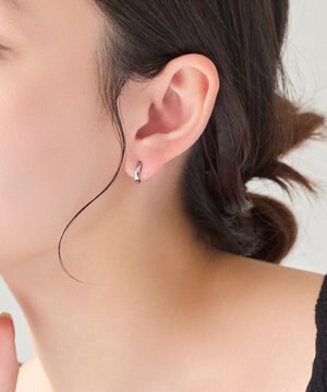  【金属アレルギー対応】ワンタッチメタルフープミニピアス　シルバー/サージカルステンレス