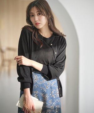  【洗える】ラメ カーディガン