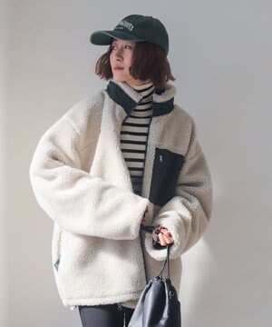  【2025年秋冬新作アイテム/ユニセックス着用ITEM/SMLサイズ展開】ボアブルゾン