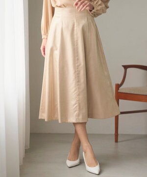  【洗える】シャイニーフレアスカート