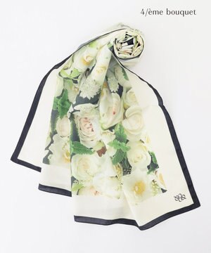  【カトリエムブーケ】La boroderie de Laurent ブーケモチーフマルチスカーフ