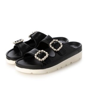  <Riz raffinee>ビジューダブルベルトスポーツサンダル