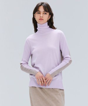 【洗える・VERY NaVY掲載】LA MONNAIE / バイカラーウールタートルニット