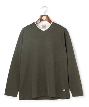  【WEB・一部店舗限定】Ｖネックフェイクレイヤード ロングスリーブTシャツ