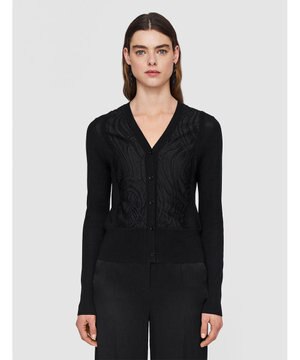  レース&ニット　Vネックカーディガン