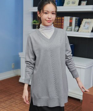  【安田美沙子さん着用・選べる2type】もちニットチュニック