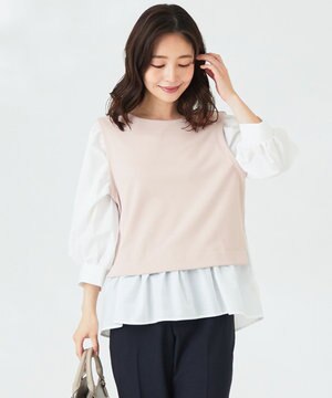  ペプラムドッキング カットソー