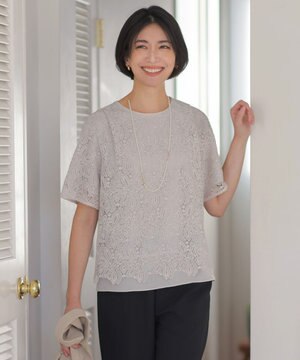  レースコンビジャージー カットソー