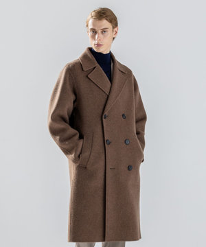 【LEON掲載】【新素材】ウールキャメルリバー ダブルブレストチェスターコート