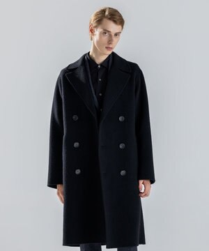 【LEON掲載】【新素材】ウールキャメルリバー　ダブルブレストチェスターコート