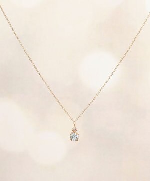  【K10】ジュエルラックネックレス　アクアマリン/3月誕生石/天然石/全長:40cm/BOX＆ショッパーつき