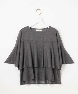  【洗える】フリルシアー ニット