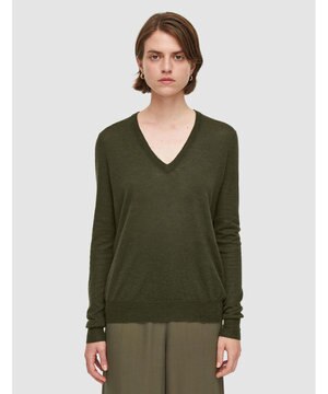  【洗える】キャッシュエアー　Vネックニット