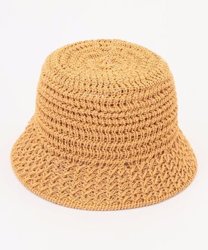 フェイクラフィアニットバケット