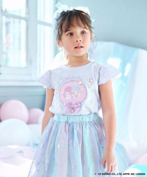  【any FAM× リトルツインスターズ 】キキ＆ララ 袖レースTシャツ
