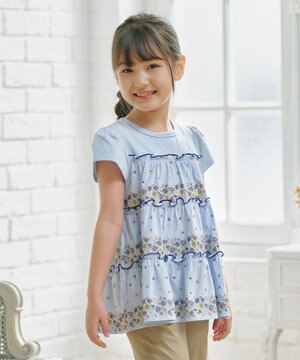  【110-140㎝】ティアードフラワー チュニック