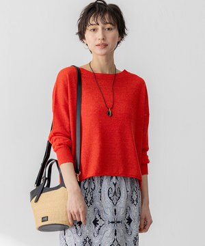  【洗える】ピュアリネン ワイド ニット